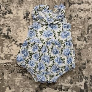 Kate Quinn Blue Floral Bodysuit - Size 3-6 months